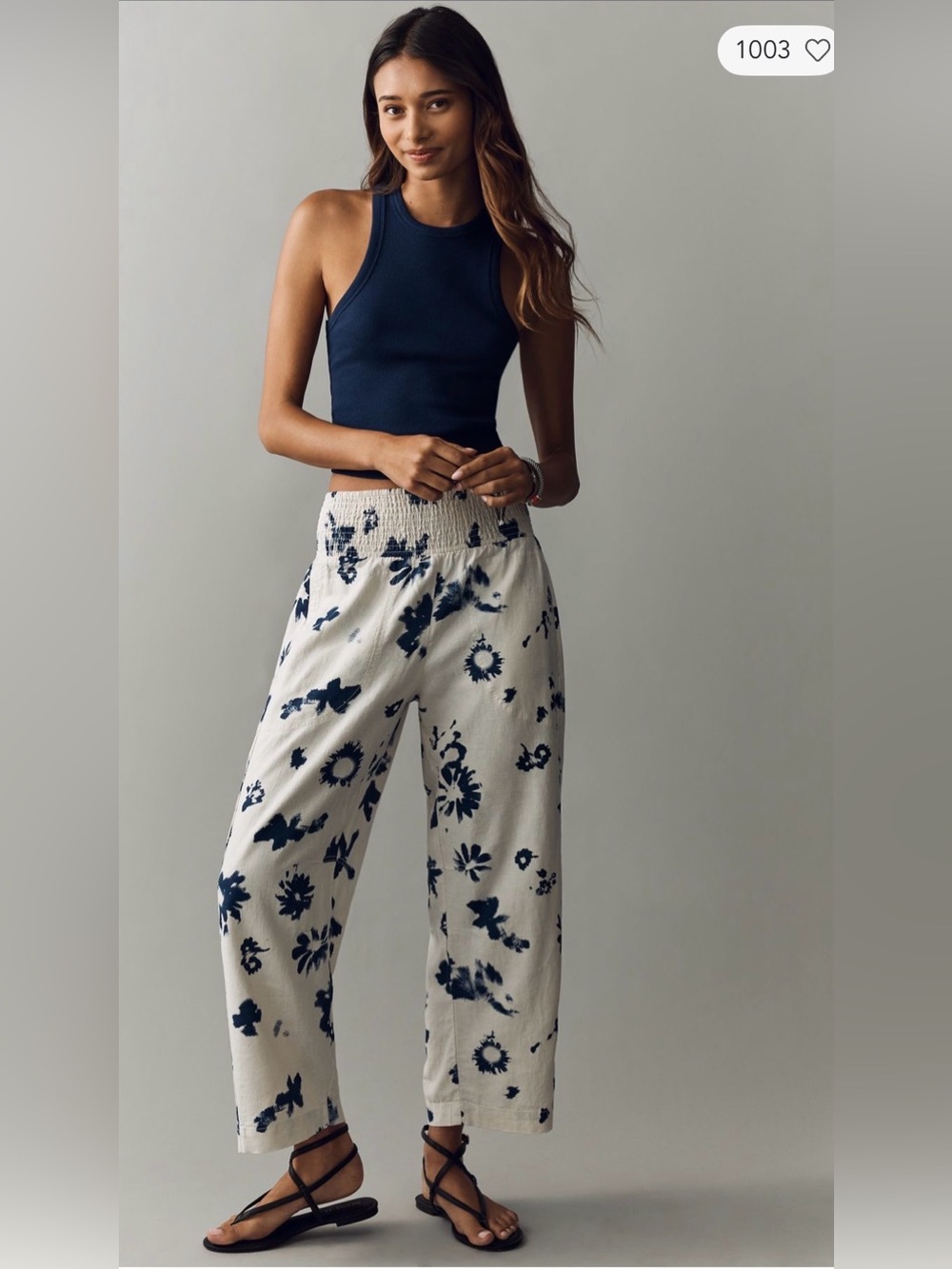 NWT Pilcro Reese Smocked Pull-On Barrel- Leg Pants - XS (can fit up)